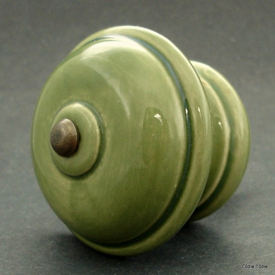 Nábytková knopka lahvově zelená 5,5 cm se šroubem - úchytka