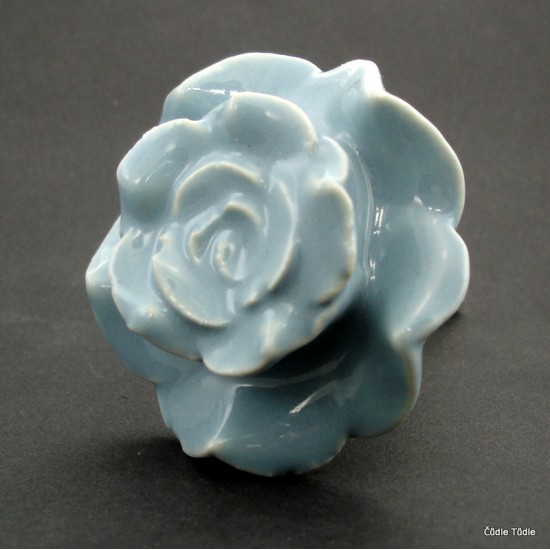 Nábytková úchytka šedá růže 6 cm - knopka
