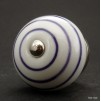 Nábytková úchytka bílá s fialovými proužky  4 cm - knopka