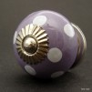 Nábytková úchytka fialová s bílými puntíky 4 cm - knopka